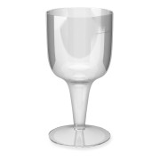Einweg-Weinglas 100ml,  PS, 2 tlg. Ausfhrung, transparent glasklar,  6 Stk.