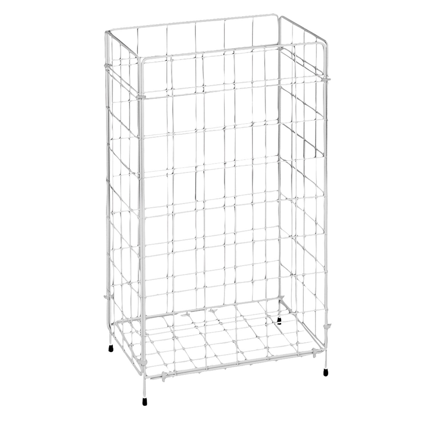 Gitterabfallkorb faltbar, 360x255x620mm, praktisch, hygienisch, wei beschichtet