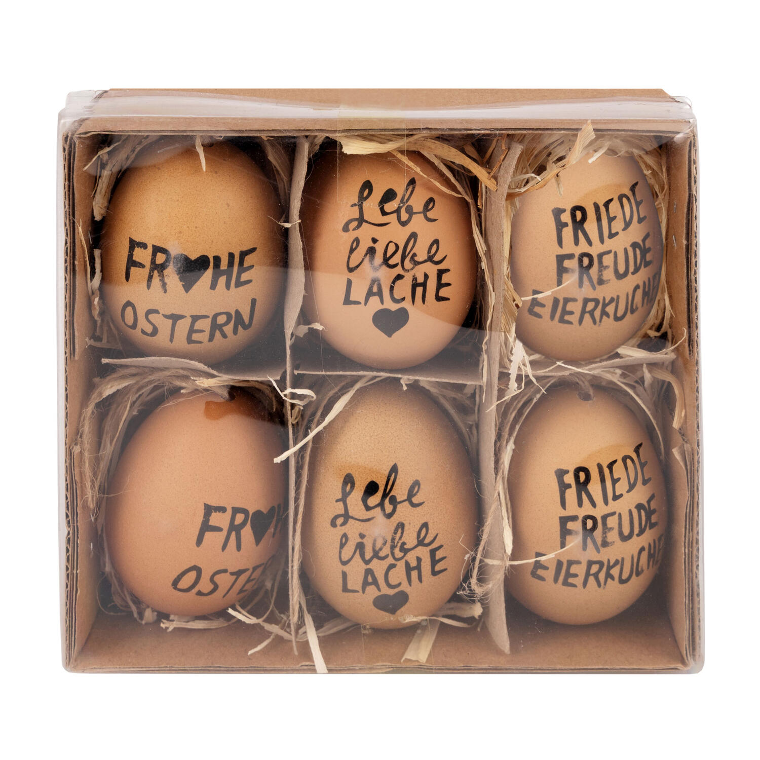 Ostereier Naturecht Statement Osterdeko braun 6 cm, 6 Stk.