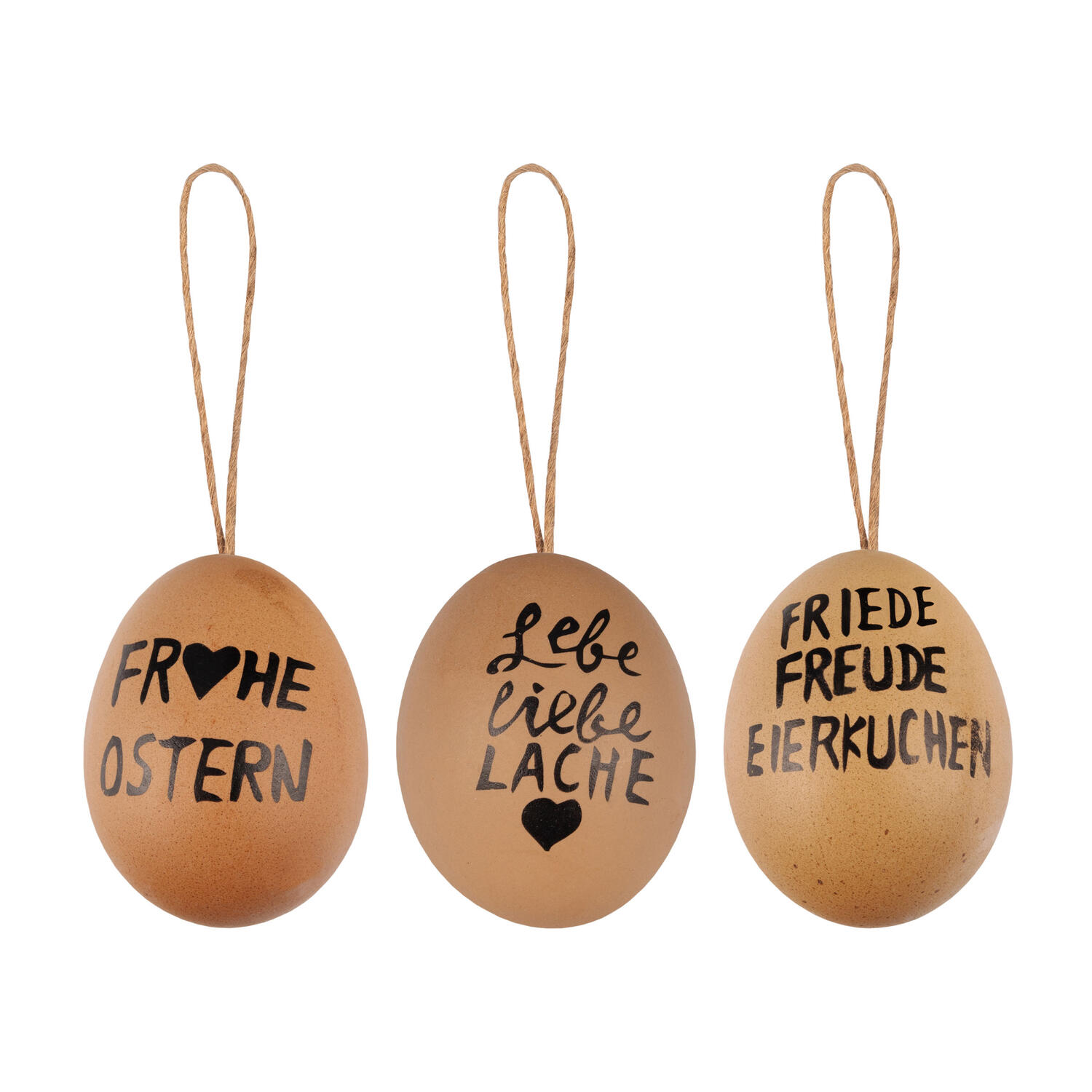 Ostereier Naturecht Statement Osterdeko braun 6 cm, 6 Stk.