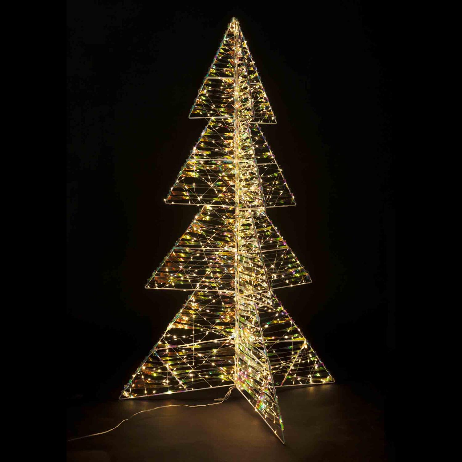 Weihnachtsbaum 3D aus Metall/PET, mit LED, warmwei, 120cm, 1 Stk.