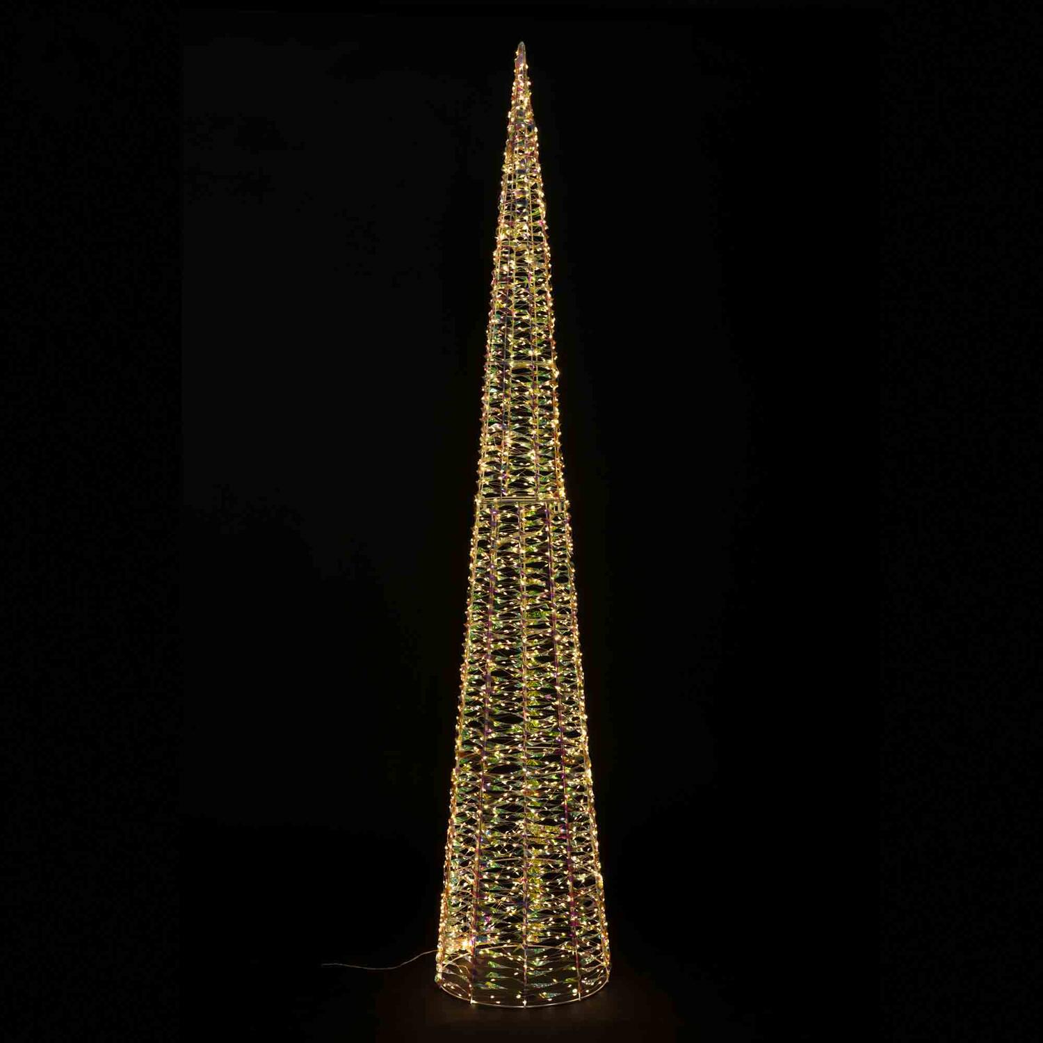 Weihnachtsbaum Pyramide aus Metall/PET, mit LED, warmwei, 210cm, 1 Stk.