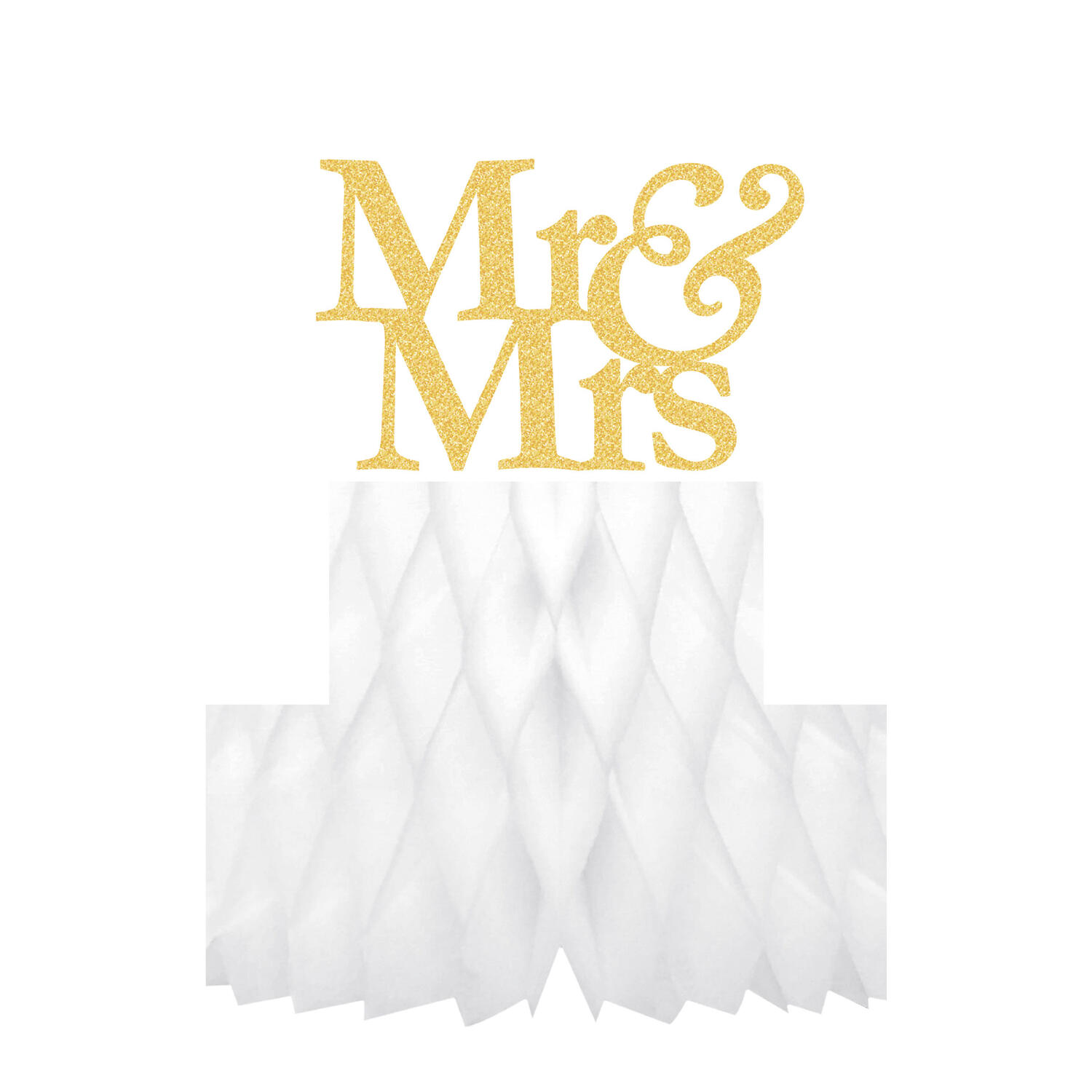 Wabenball Mr & Mrs aus Papier schwer entflammbar 24cm, 1 Stk.