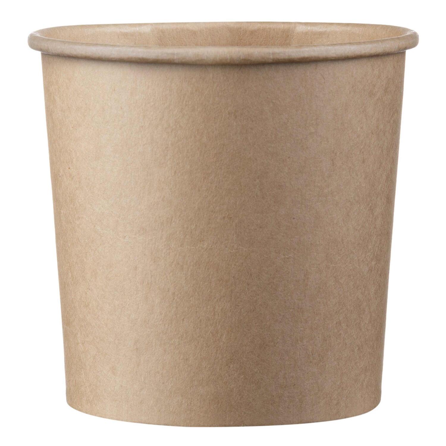 Eisbecher Feinkostbecher aus Kraftpapier FSC rund 350ml braun mit Deckel, 50 Stk.