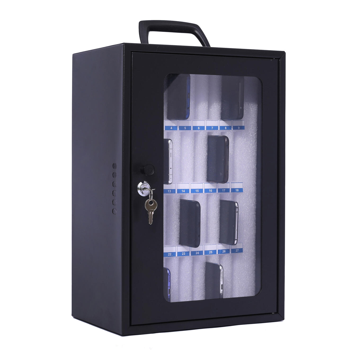 Smartphone-Schrank f�r 36 Smartphones, abschlie�barer Aufbewahrungsschrank dunkelgrau