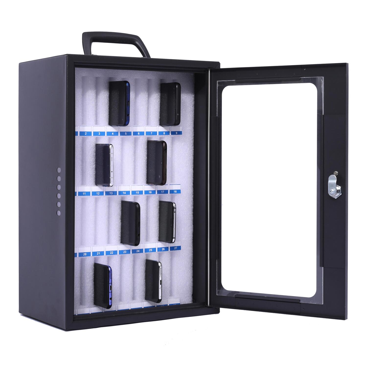 Smartphone-Schrank f�r 36 Smartphones, abschlie�barer Aufbewahrungsschrank dunkelgrau