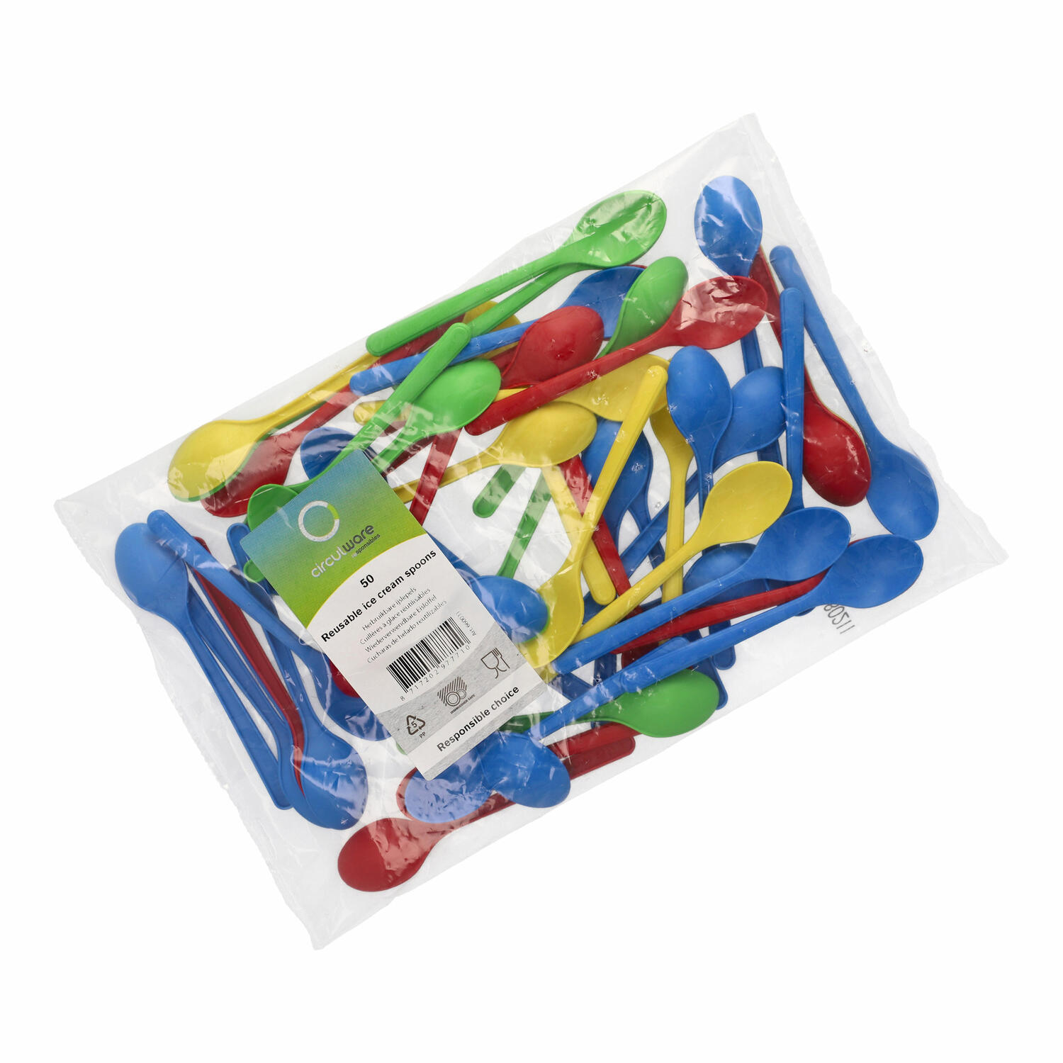 Eislffel Mehrweg splmaschinengeeignet extra stabil 13cm div. Farben, 50 Stk.