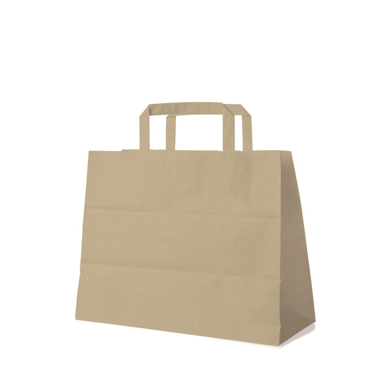 GASTRO Papiertragetaschen 27 x 32 x 16 cm mit EAN-Code braun, 250 Stk.