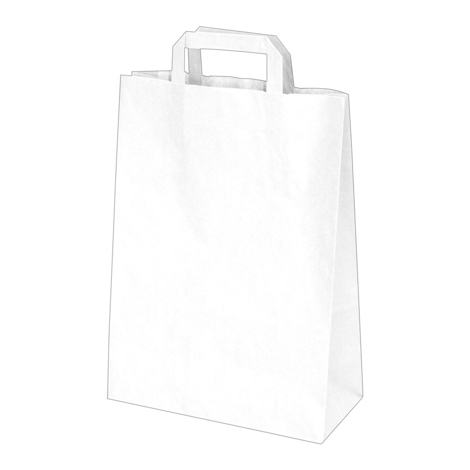 GASTRO Papiertragetaschen 32 x 26 x 14 cm mit EAN-Code weiss,  50 Stk.