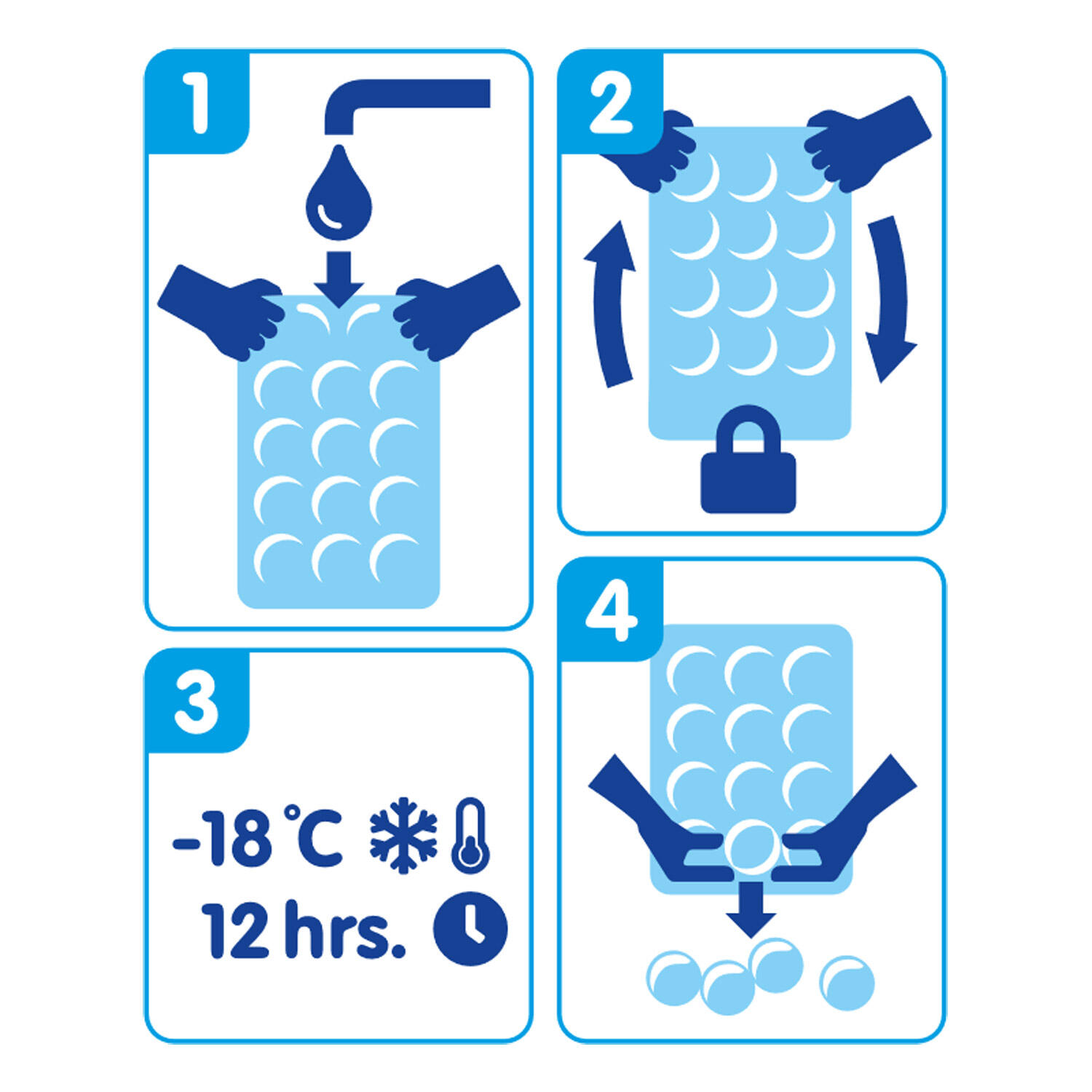 Eiskugelbeutel Eiswrfelbeutel mit Selbstverschluss fr je 24 Kugeln, 10 Stk.