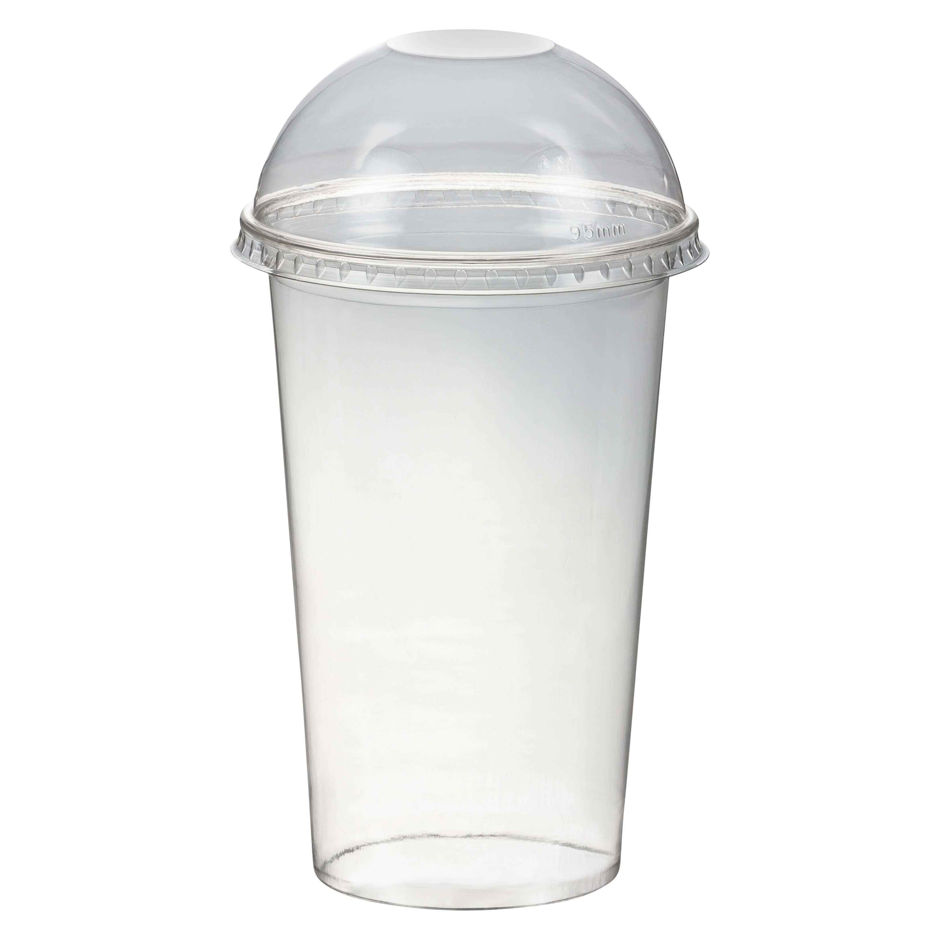 Smoothiebecher Dessertbecher + Domdeckel 400 ml 95mm, PET, glasklar, 50 Stk.