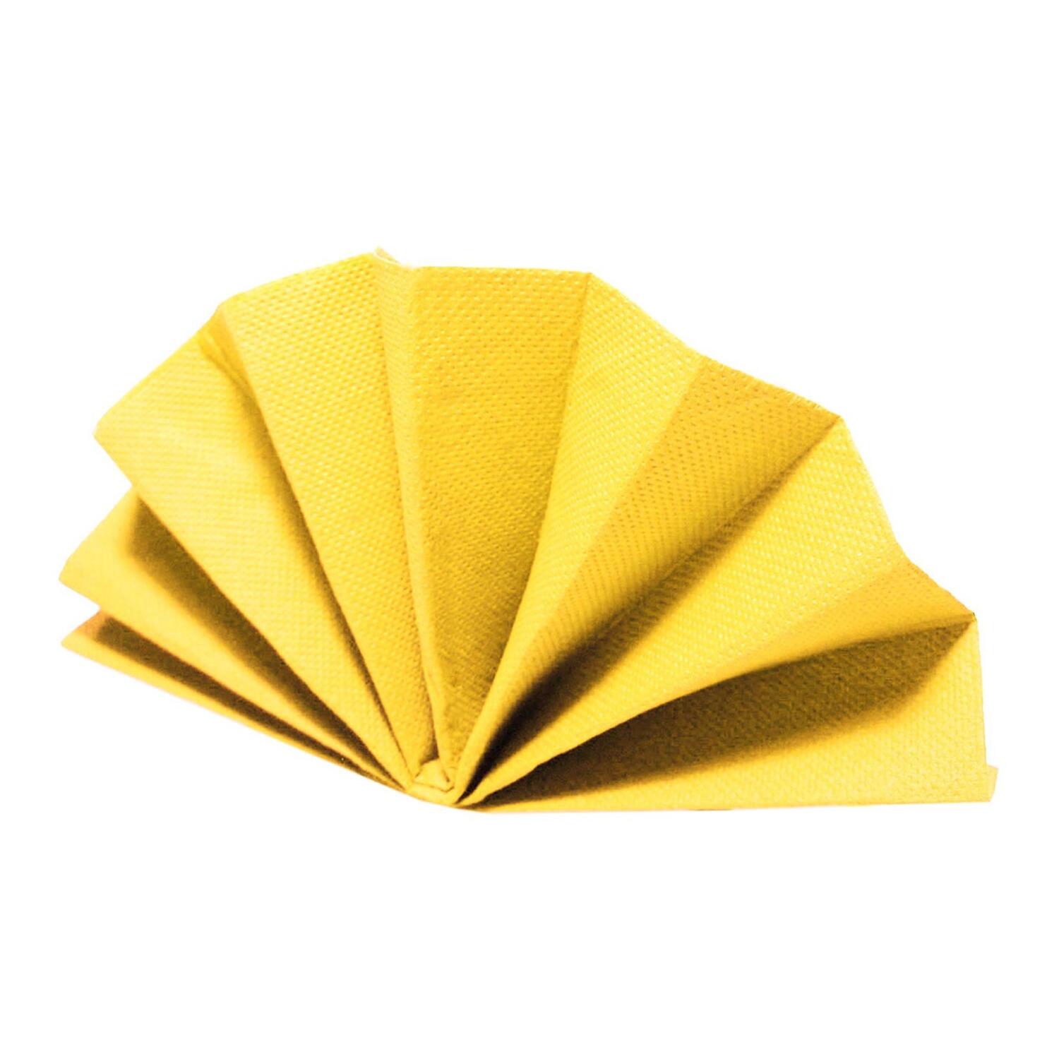 DekoStar Servietten 38 x 38cm gelb, Gepr�gte Tischservietten Tischdekoration, 50 Stk.