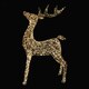 Rentier aus Metall/PET gold, mit LED, warmwei�, 80cm